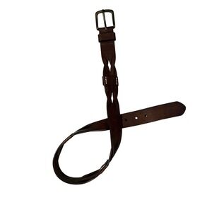 GAP Genuine Leather Braided Belt Brown XS